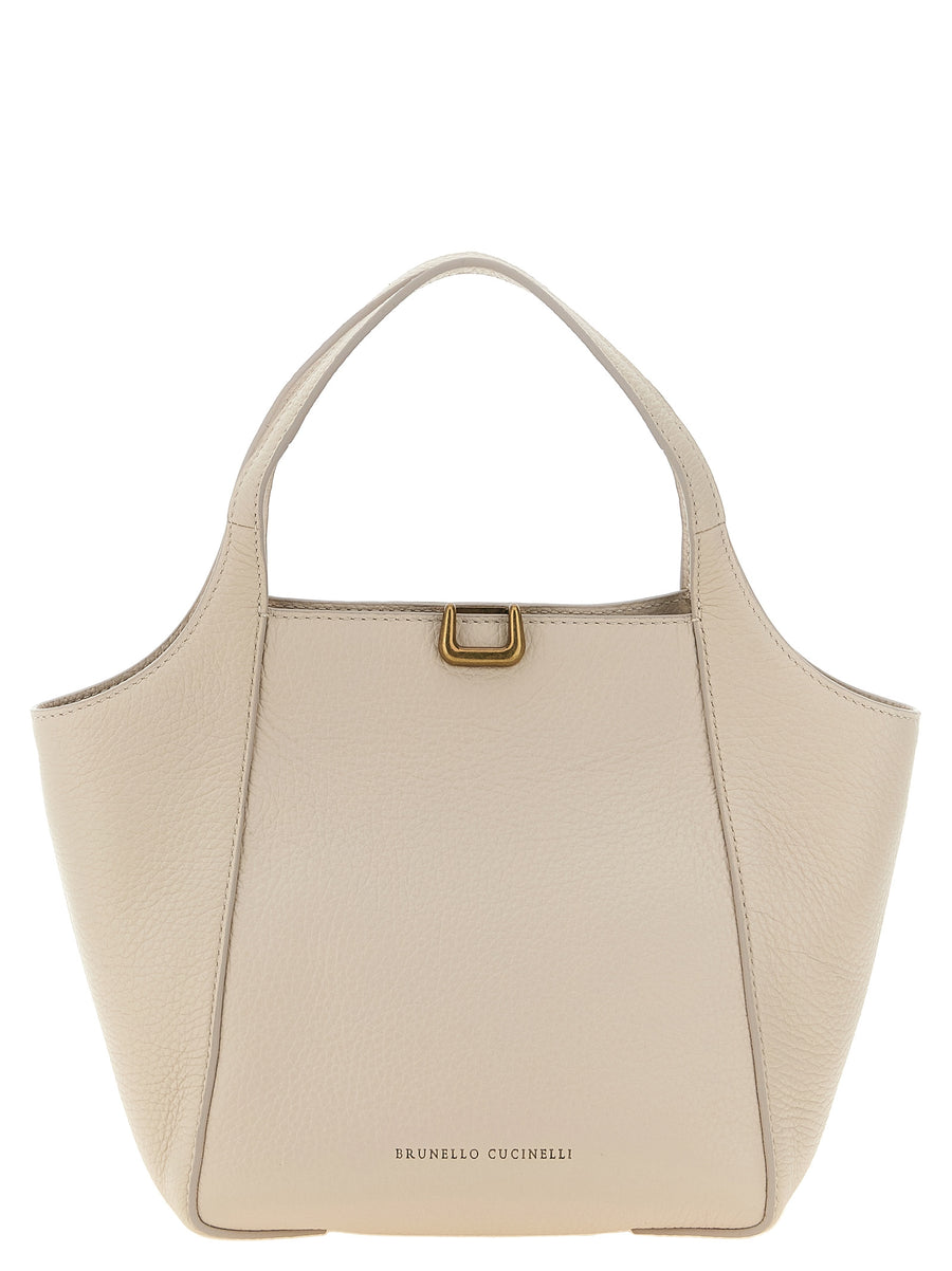 Beige Nubuc Leather Handbag Bag