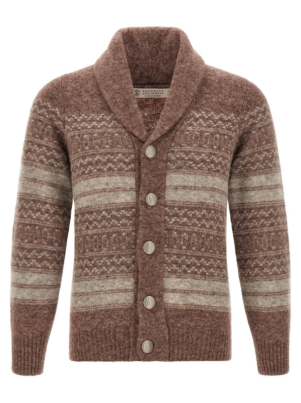 Brown Alpaca Leather Cardigan Clothing