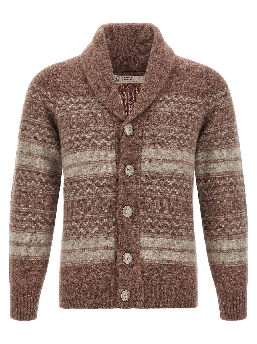 Brown Alpaca Leather Cardigan Clothing