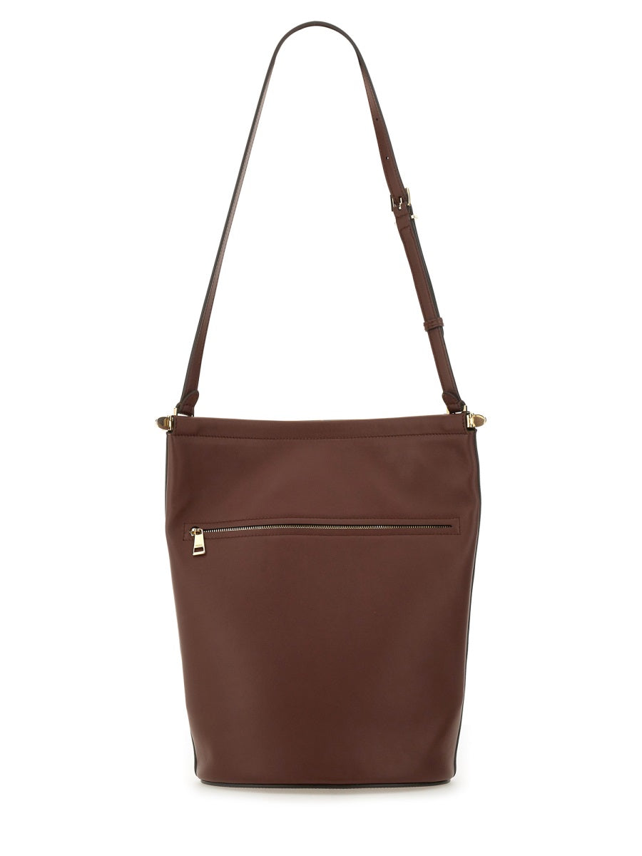 Small Leather Bucket Bag Brown Shoulder