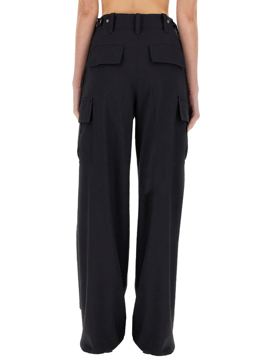 Cargo Trousers Blue Wool