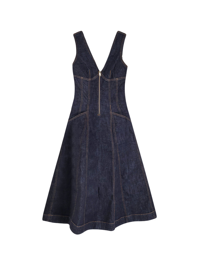 Self Portrait Dresses Blue Cotone Poliestere Elastan