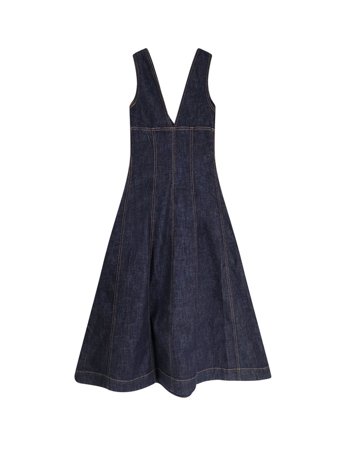 Self Portrait Dresses Blue Cotone Poliestere Elastan