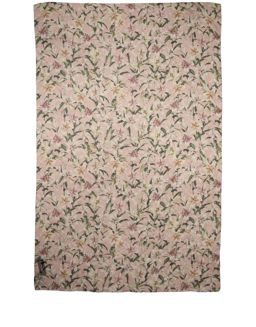 Pink Silk Floral Chiffon Long Stole Scarf