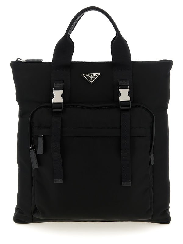 Black Recycled Polyamide Tote Bag