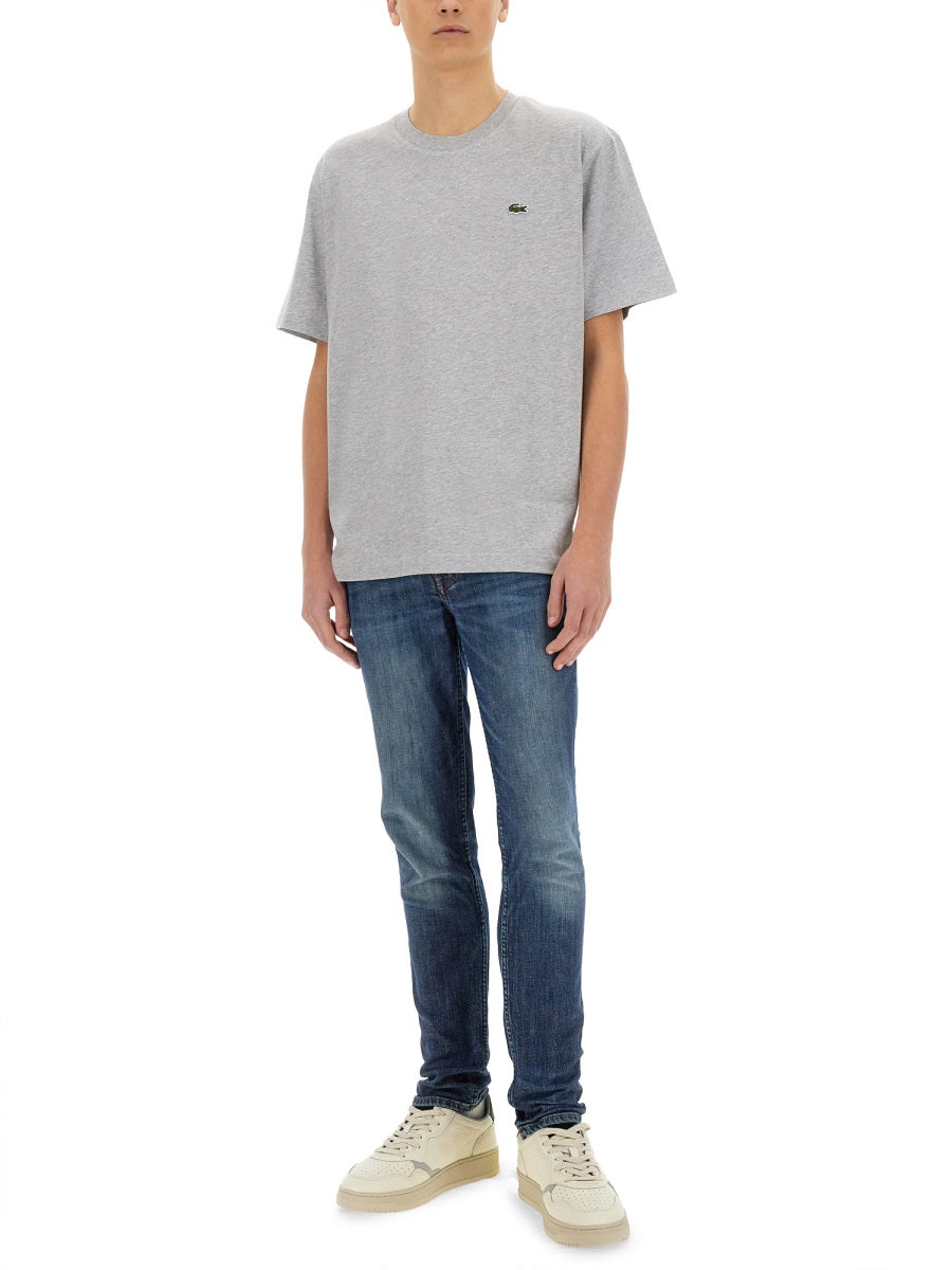 T-Shirt With Logo Grey Cotton T-shirts