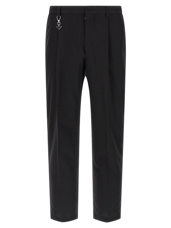Black Cotton Casual Pants