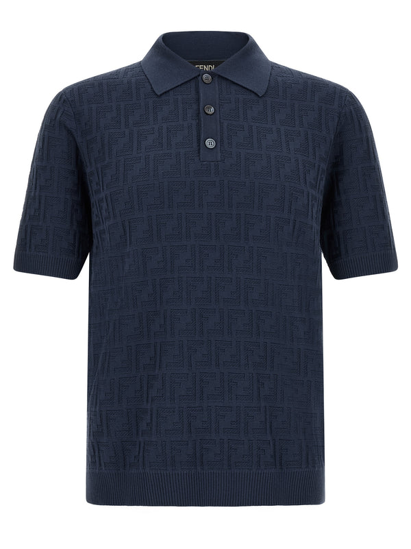 Blue Cotton Polo Shirt