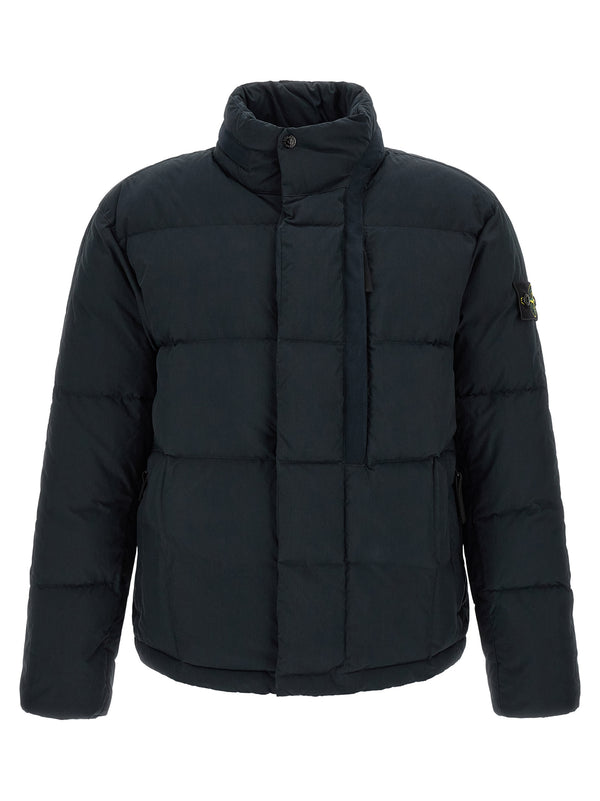 Blue Cotton Full-Length Jacket Clothing