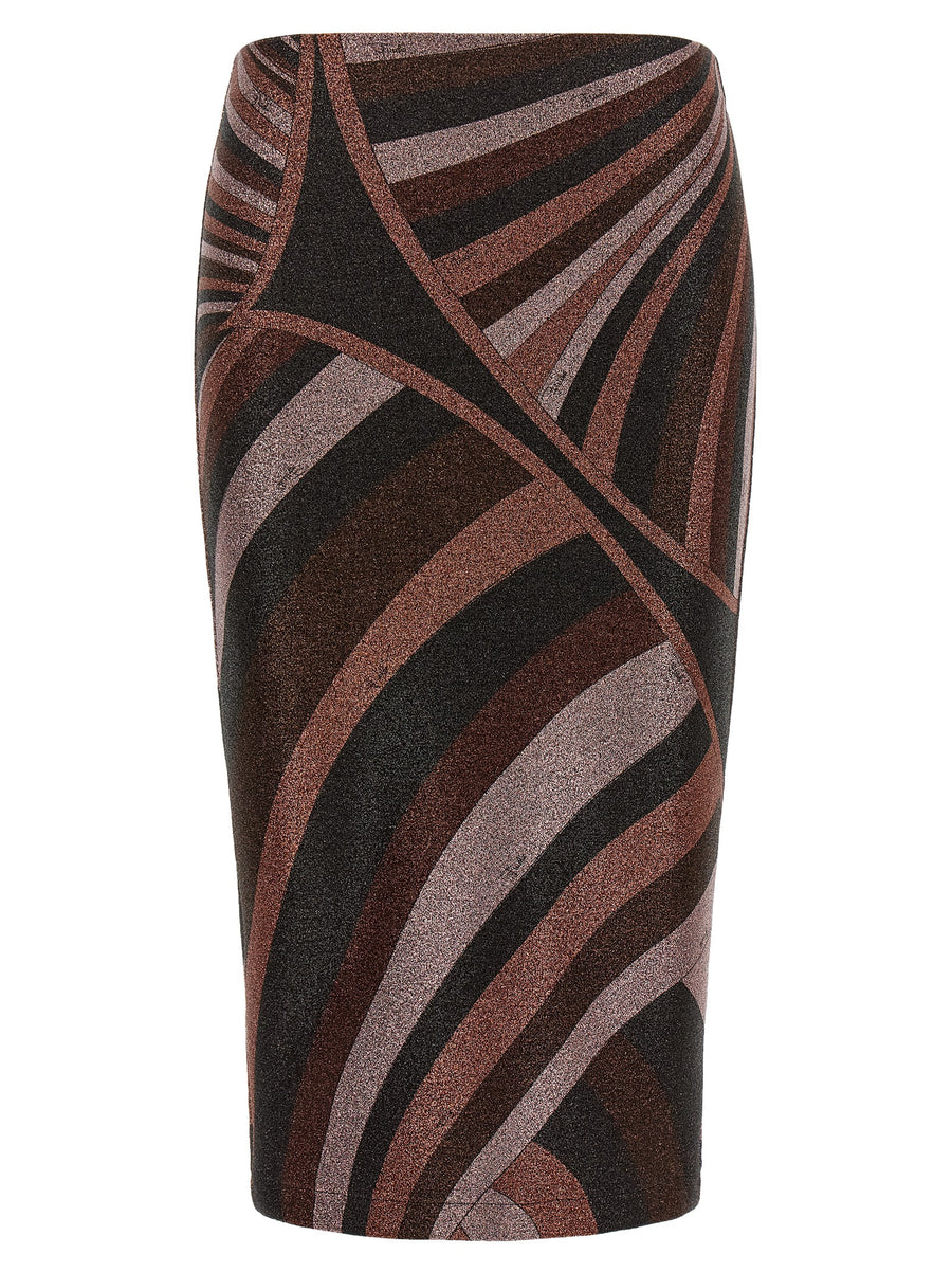 Bordeaux Polyamide Midi Skirt