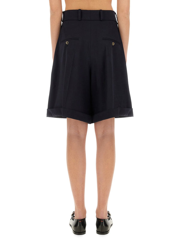 Wool Bermuda Shorts Blue Virgin