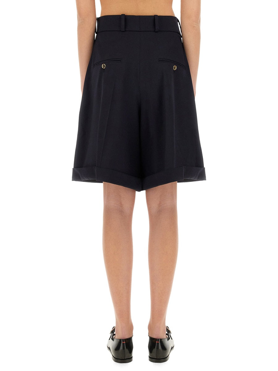 Wool Bermuda Shorts Blue Virgin