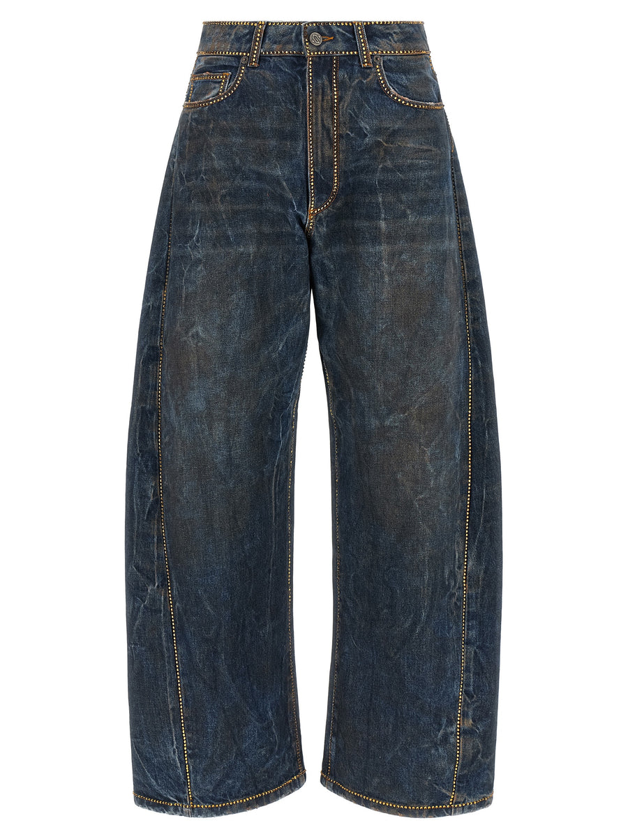 Blue Cotton Relaxed Fit Jeans Clothing