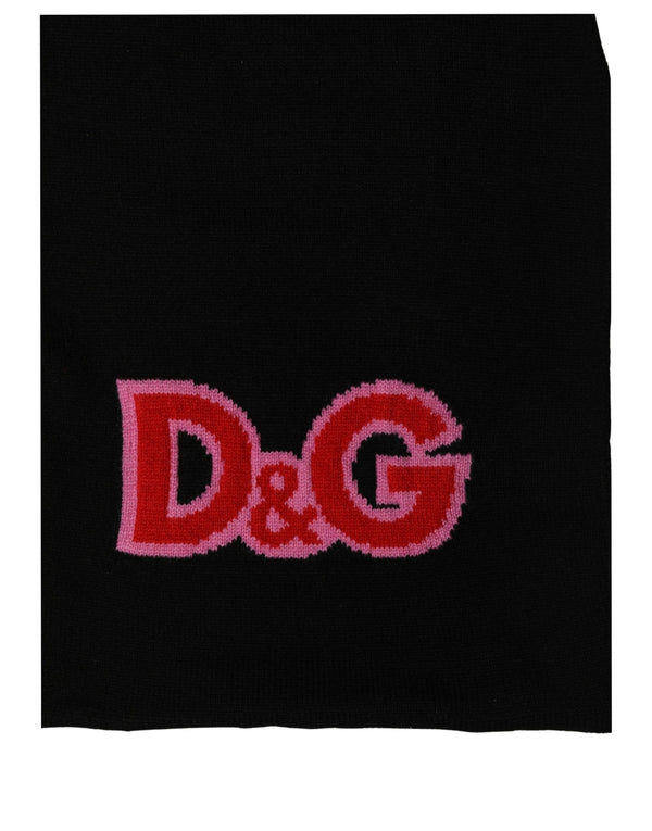 Black D&g Queen Cashmere Knitted Shawl Scarf