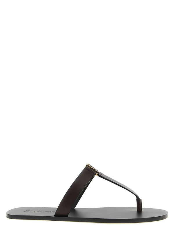 Brown Calfskin Slides Shoe