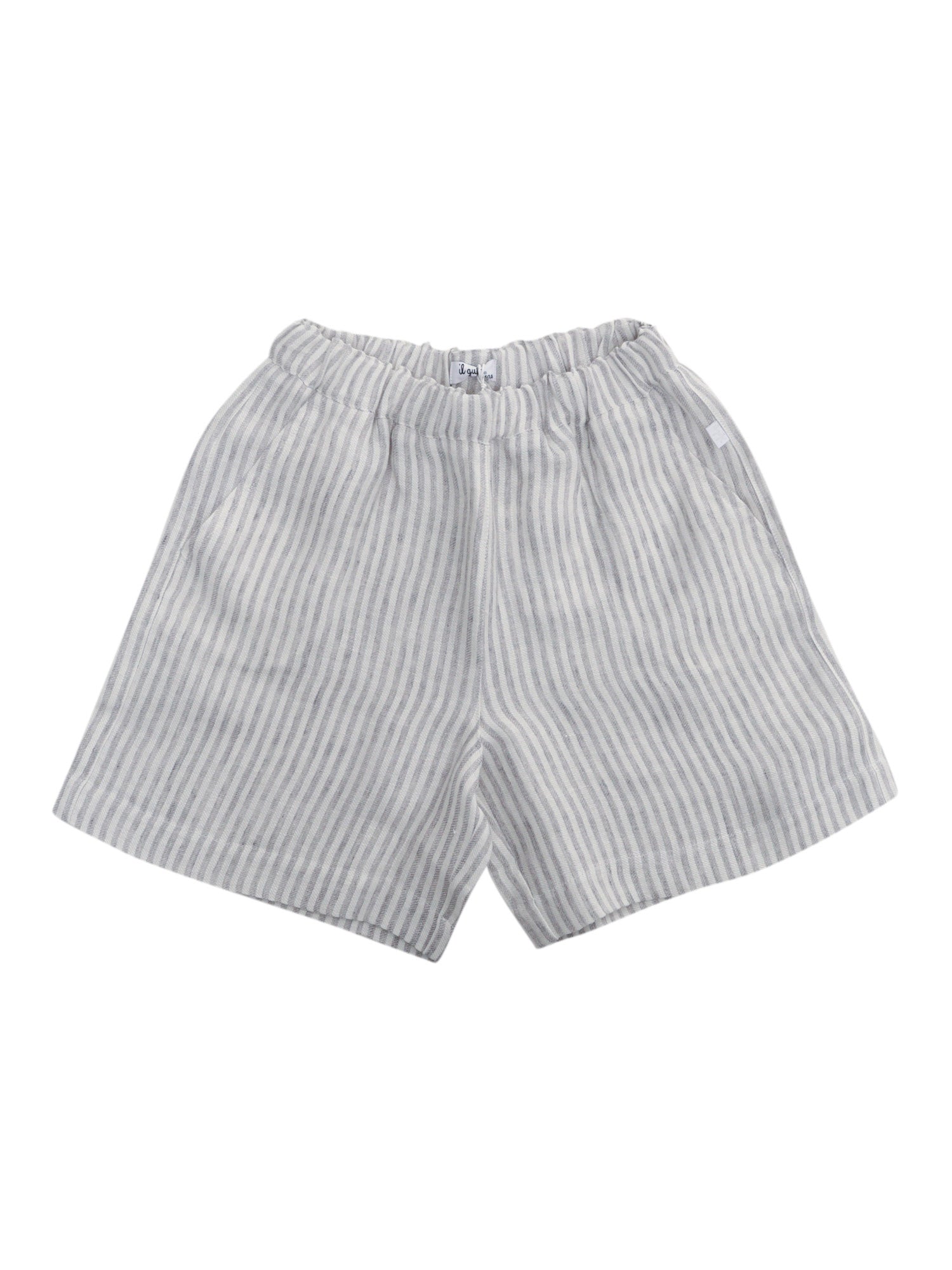 SHORTS Grey Linen Pockets Lining Cotton