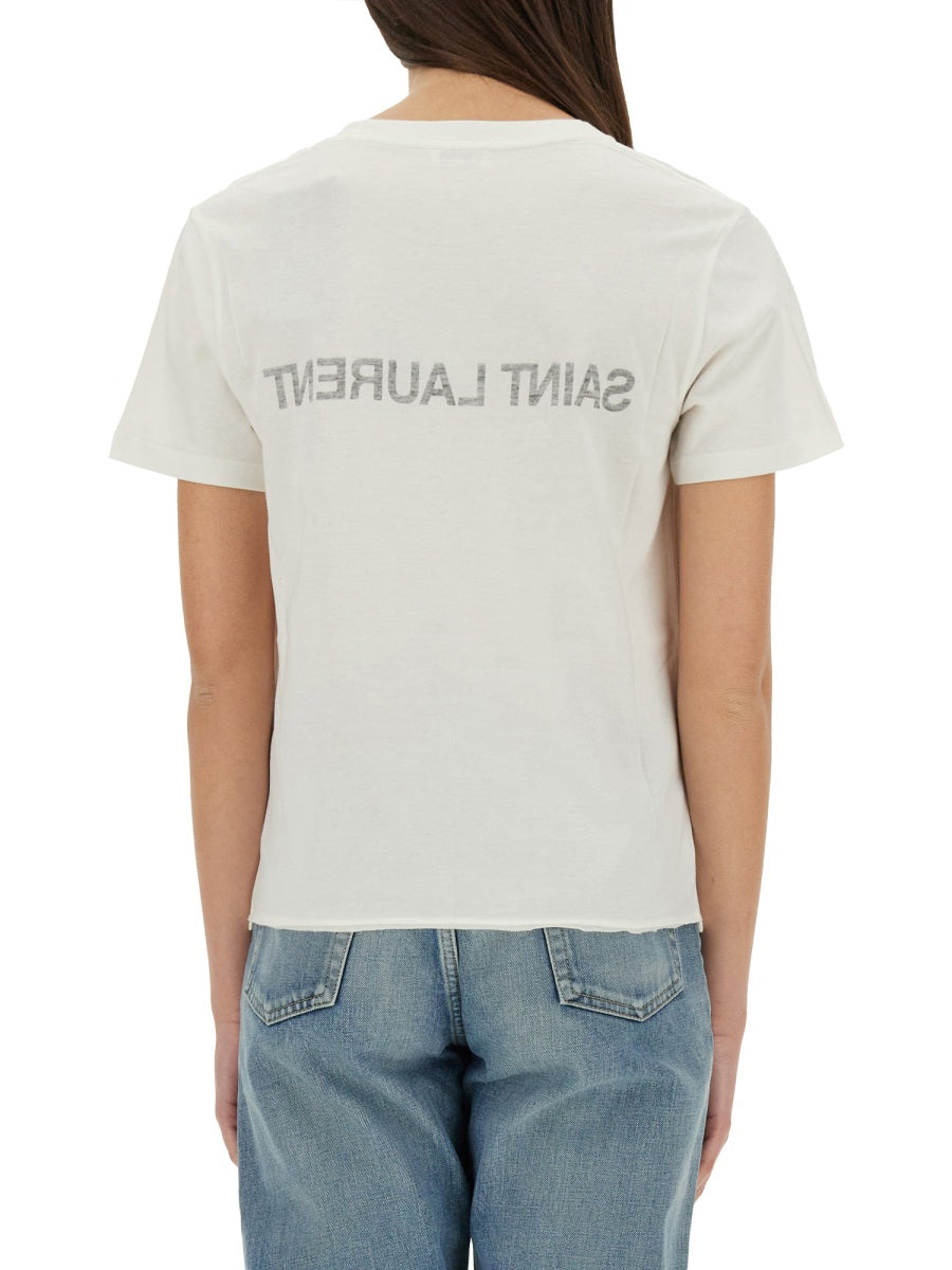 Reverse T-Shirt White Cotton T-shirts