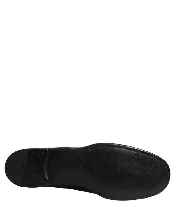 Black Calfskin Leather Derby Men Dress Shoes Calf
