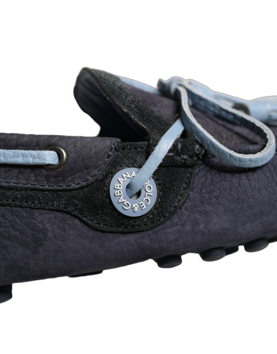 Navy Blue Suede Leather Tassel Loafers Shoes Calf