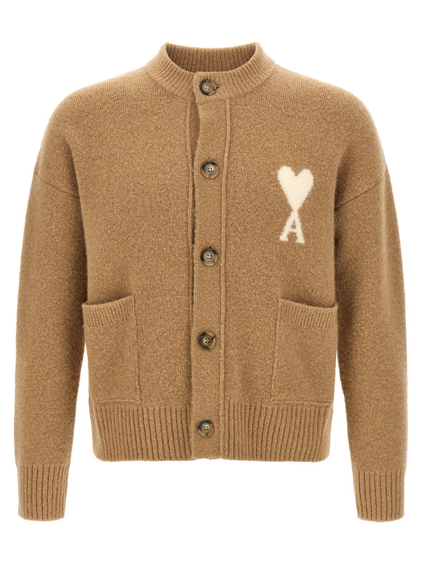 Beige Alpaca Leather Cardigan Clothing