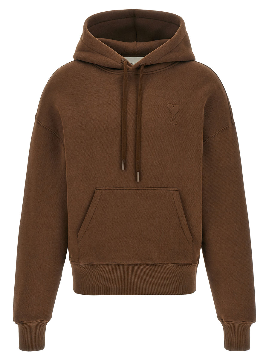 Brown Cotton Hoodie Clothing