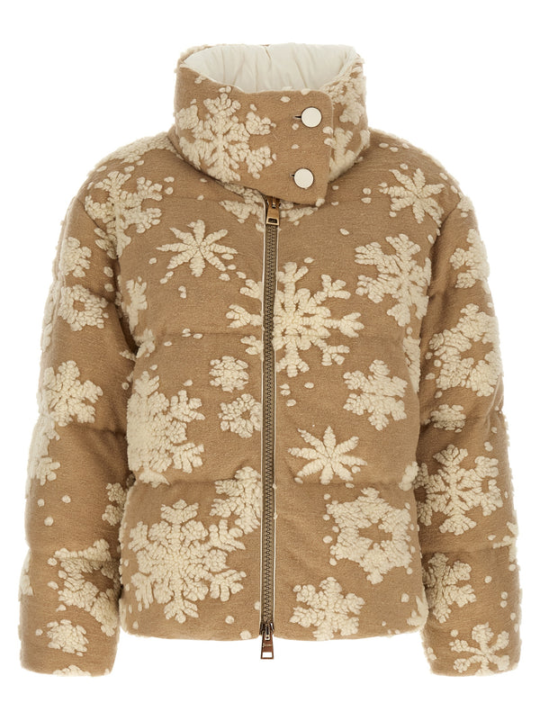 Beige Polyester Full-Length Jacket Clothing