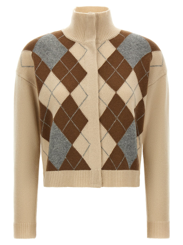 Beige Wool Cardigan Clothing
