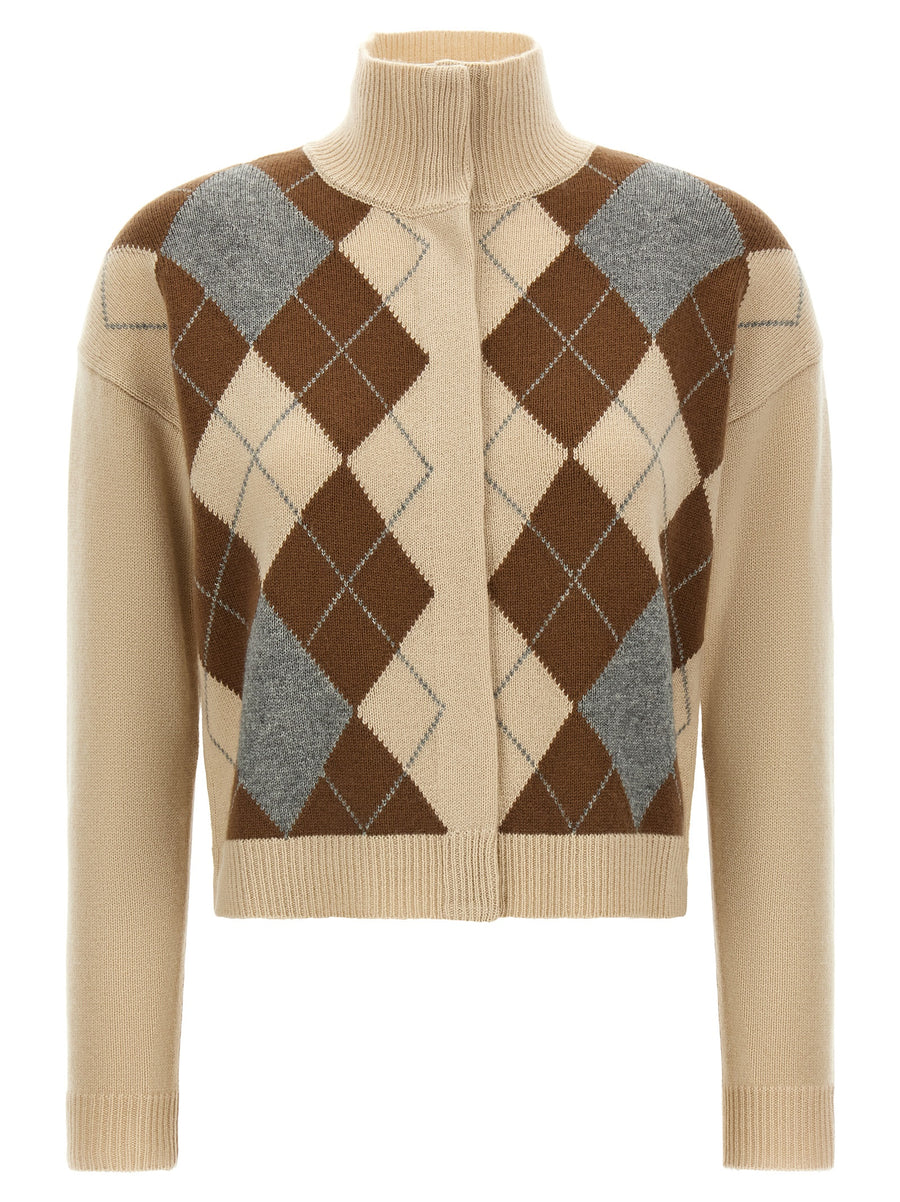 Beige Wool Cardigan Clothing