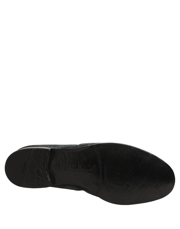 Blue Suede Slip On Men Slippers Loafers Shoes Leather