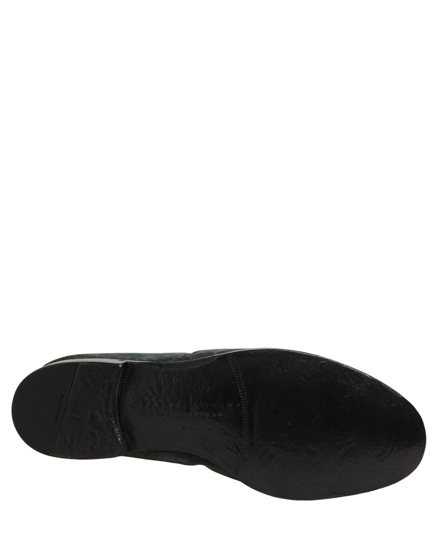 Blue Suede Slip On Men Slippers Loafers Shoes Leather