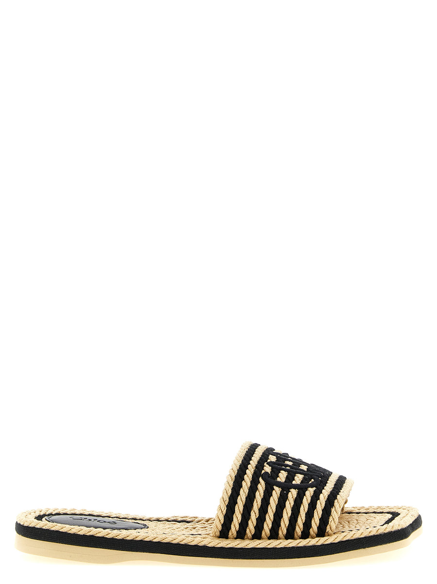 Multicolor Cotton Slides Shoe