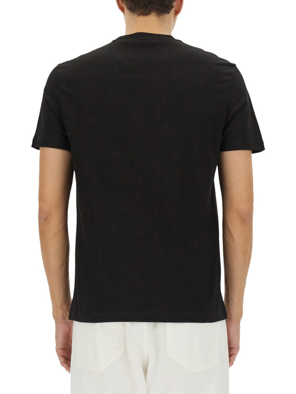 T-Shirt With 90s Vintage Embroidered Logo Black Cotton T-shirts