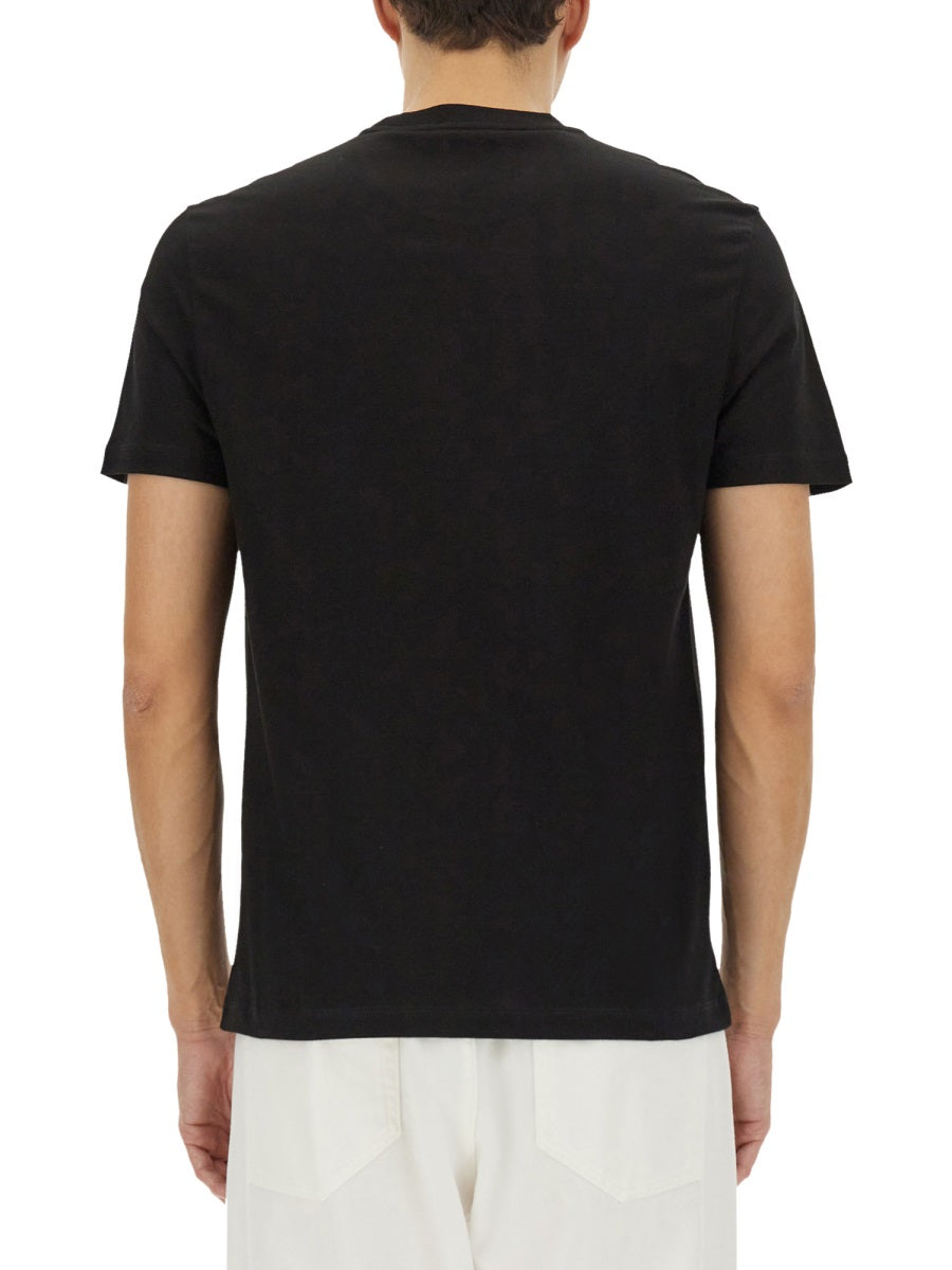 T-Shirt With 90s Vintage Embroidered Logo Black Cotton T-shirts