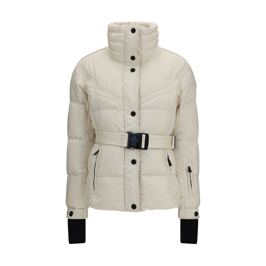 Beige Polyester Full-Length Jacket Clothing