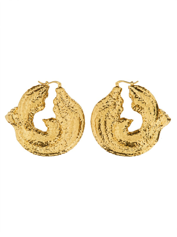 Twisted Earrings Gold Brass