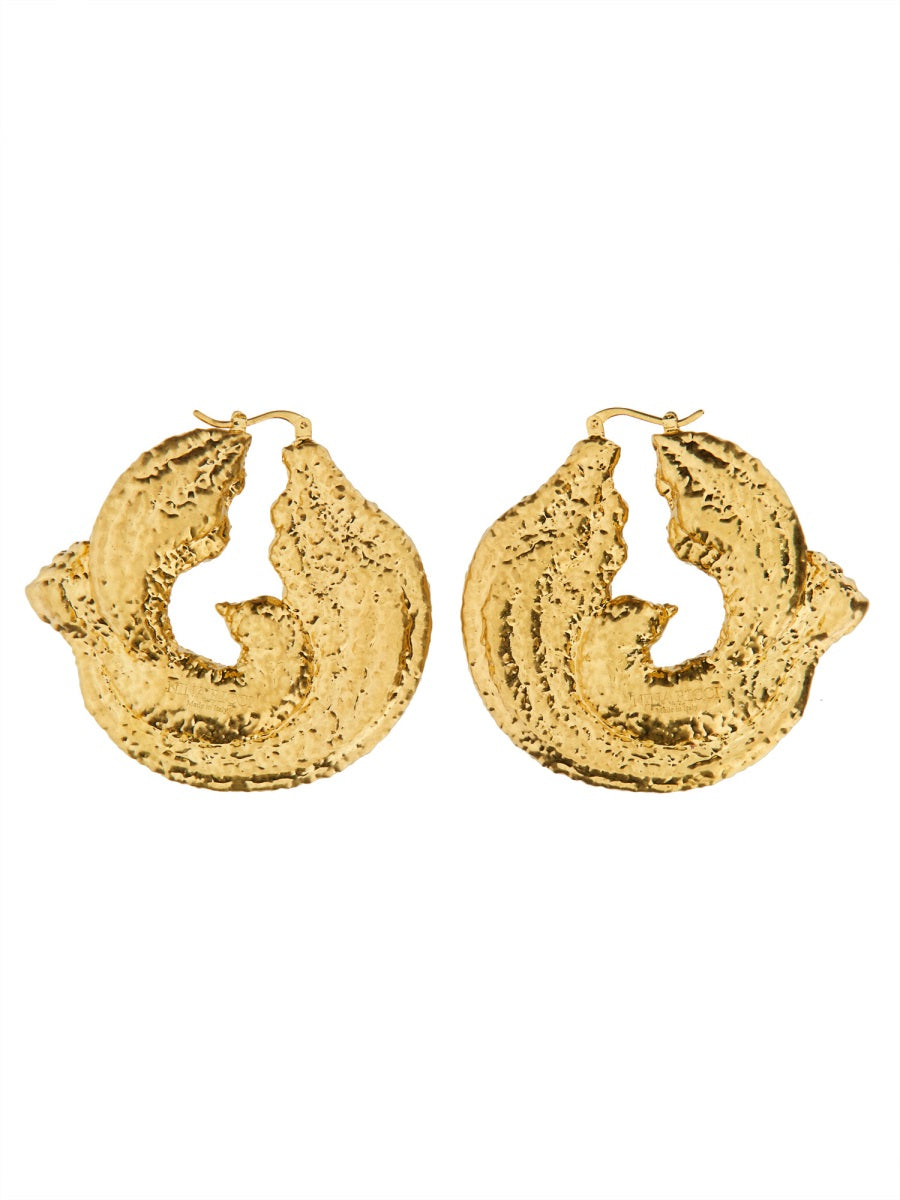 Twisted Earrings Gold Brass
