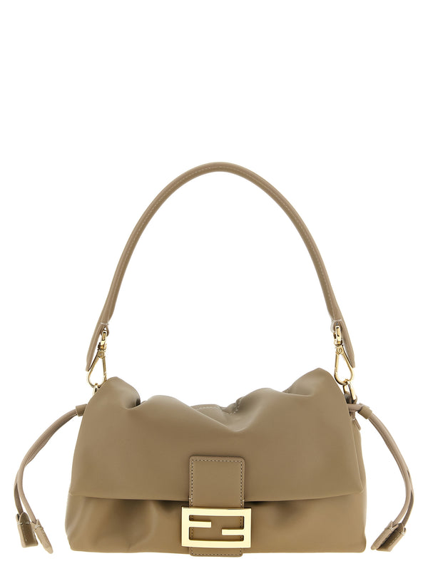 Beige Lamb Leather Handbag Bag