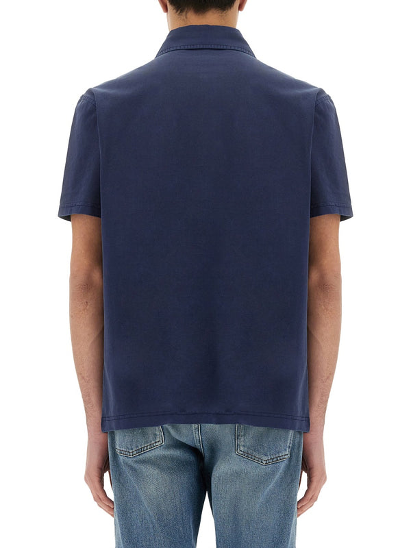 Cotton Jersey Polo Blue Shirts