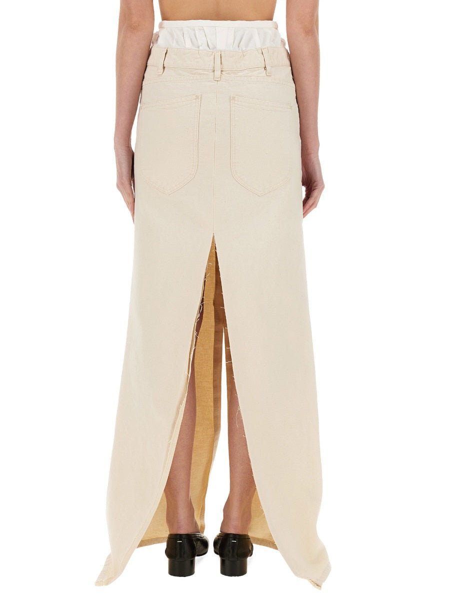 Anonymity Of The Lining Skirt Beige Cotton