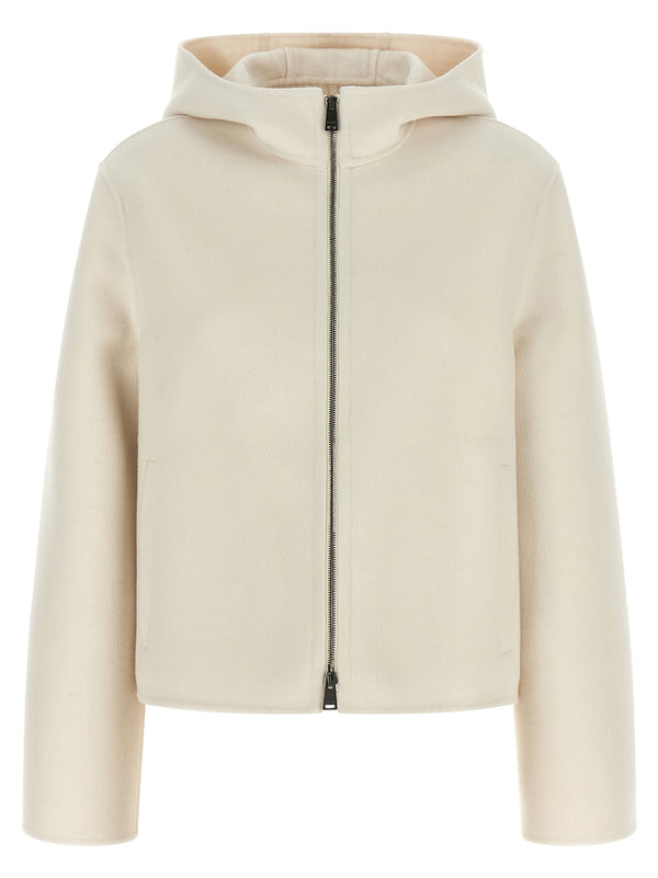 White Virgin Wool Full-Length Jacket Clothing