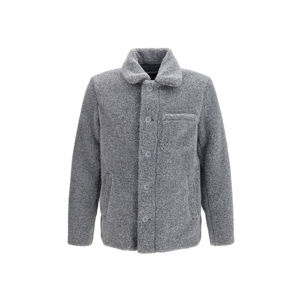 Gray Polyester Full-Length Jacket Clothing