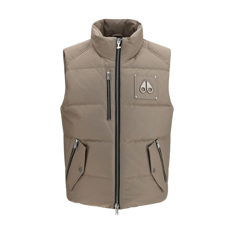 Beige Cotton Sleeveless Jacket Clothing