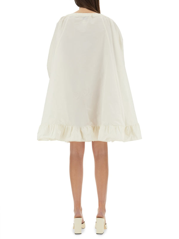 Ruffle Hem Dress Ivory Pes