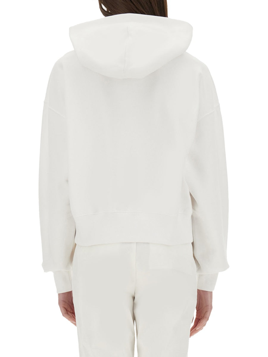 Cotton Sweatshirt With Embroidery, White Sweatshirts