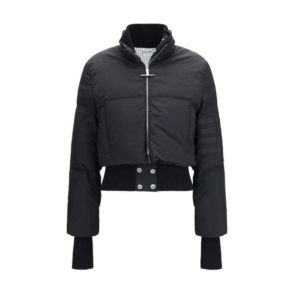 Black Polyamide Full-Length Jacket Clothing