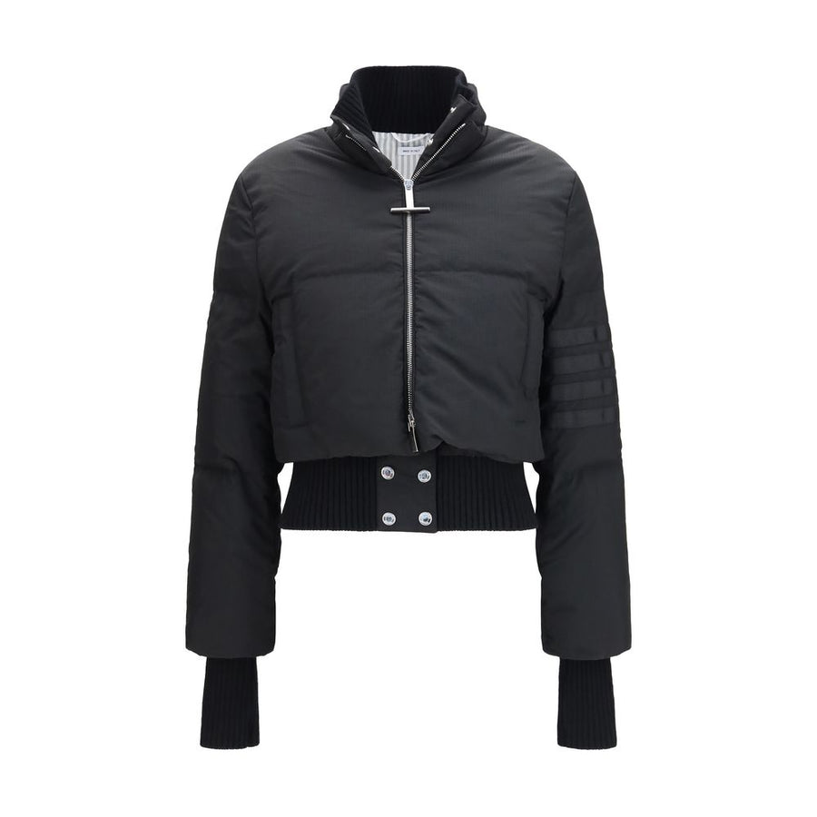 Black Polyamide Full-Length Jacket Clothing
