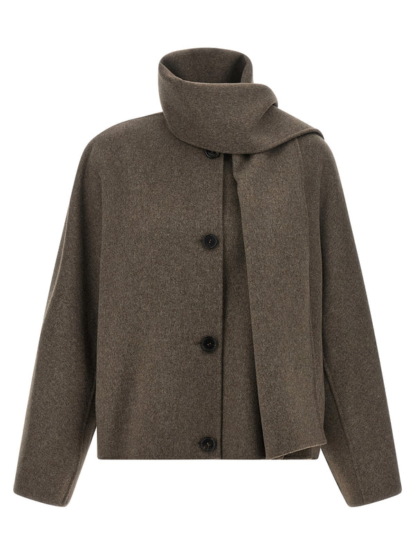 Brown Wool Full-Length Jacket Clothing