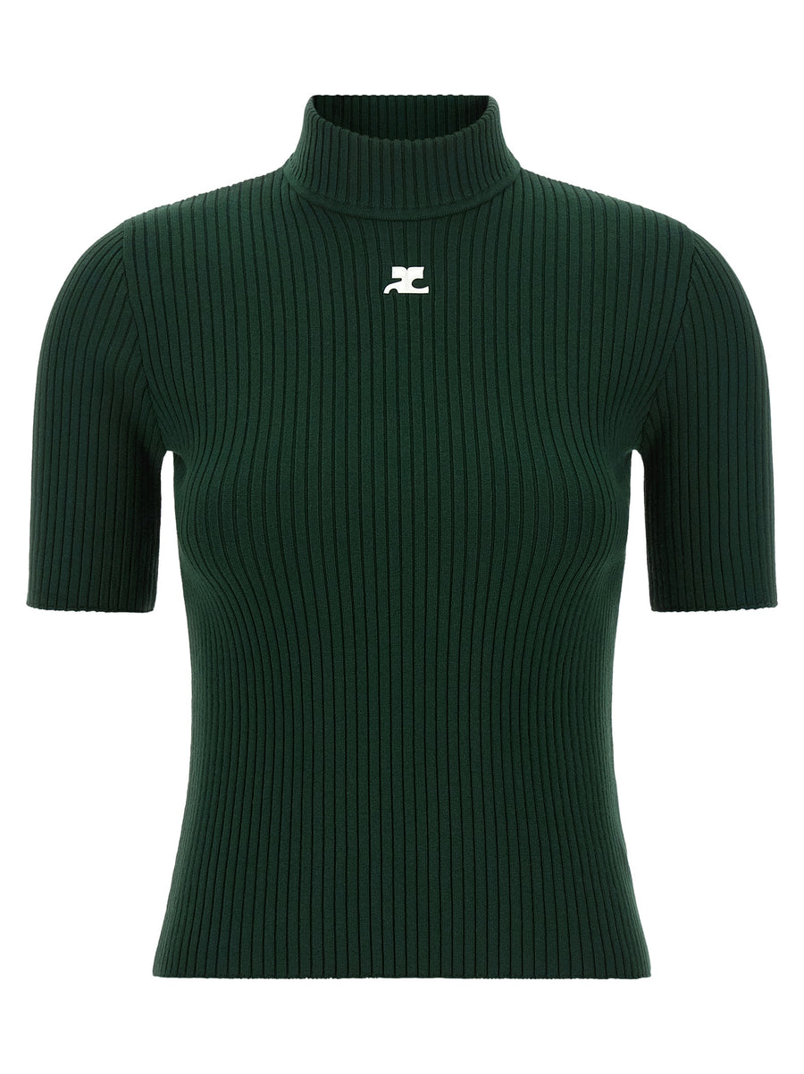 Bicolor Viscose Turtleneck Clothing