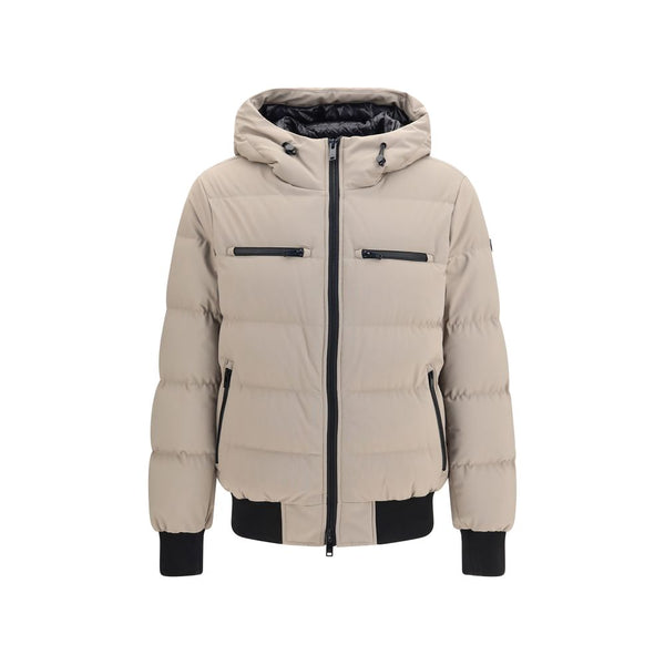 Beige Nylon Full-Length Jacket Clothing