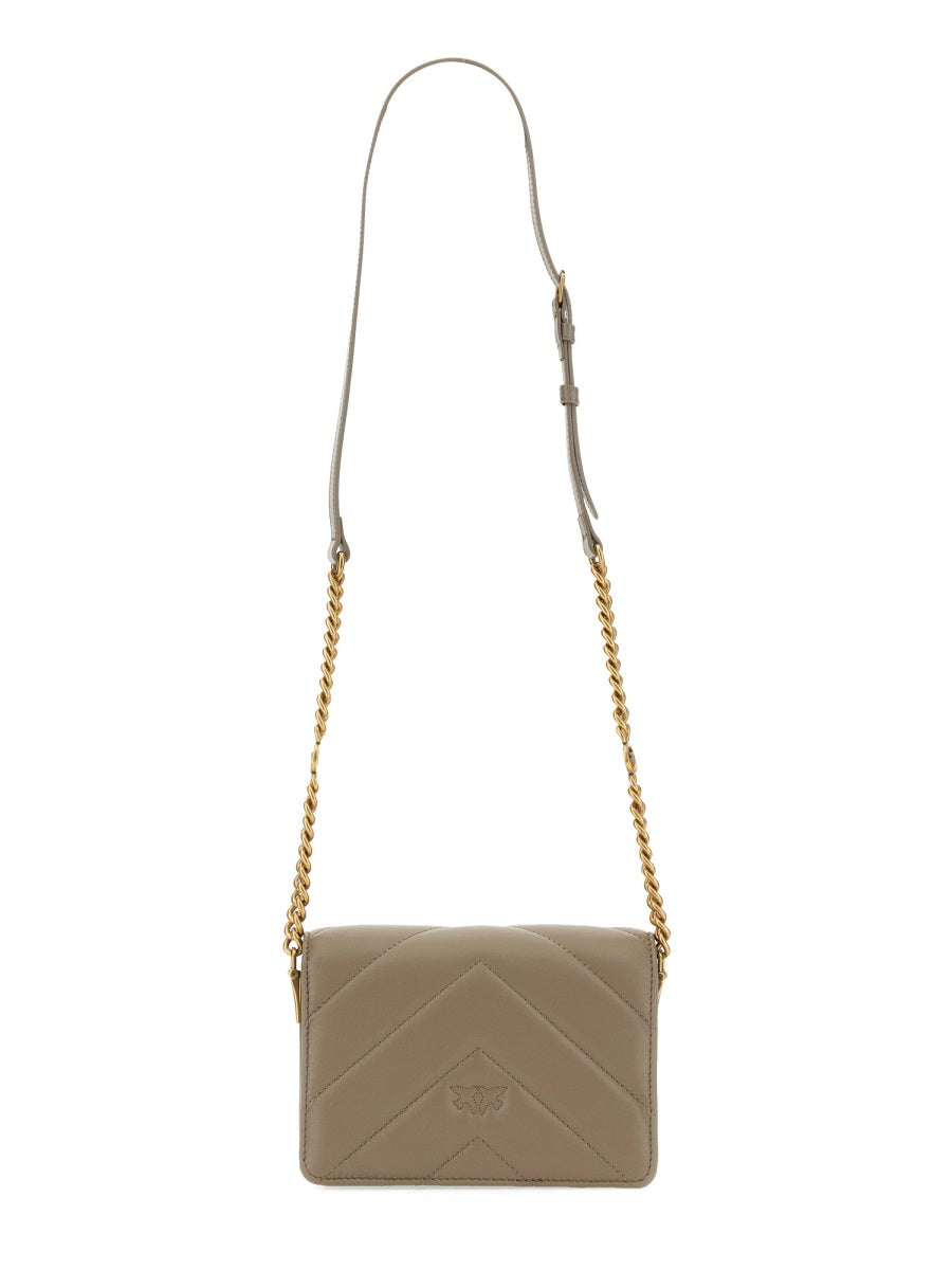 Click Mini Love Bag Beige Leather Shoulder